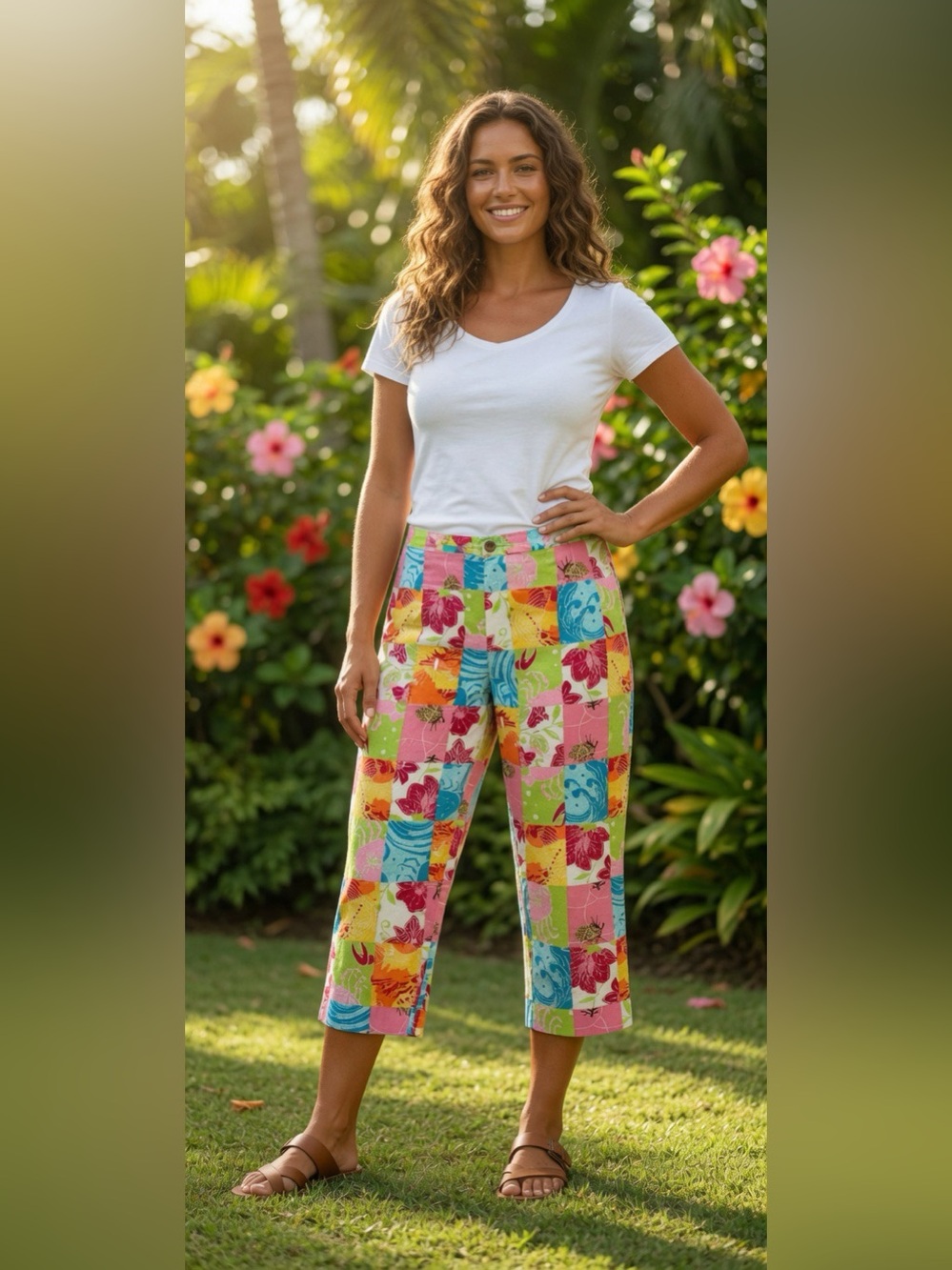 Mountain Lake Multicolor Patchwork Pants Size 8‎